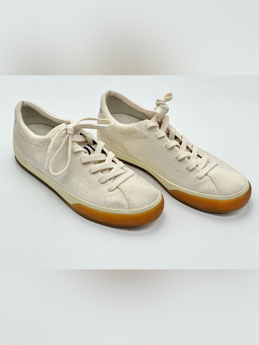 Rothy's The Lace Up Knit Sneakers with Tan Gum Sole Size 8